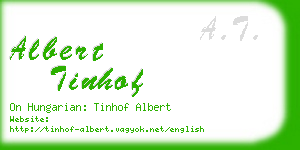 albert tinhof business card